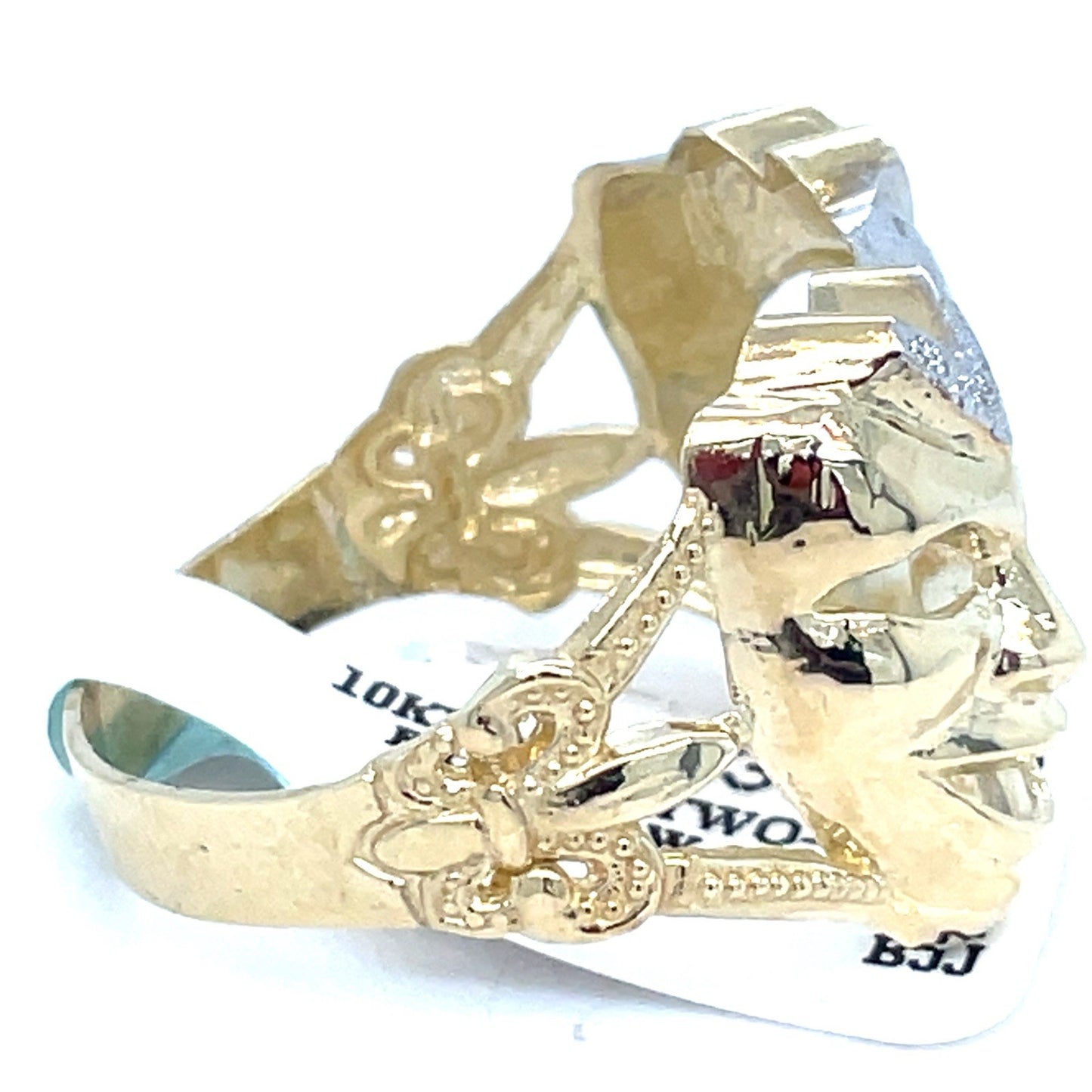 10k Two Tone Gold Smile Now Cry Later Ring 3.70g Size 111