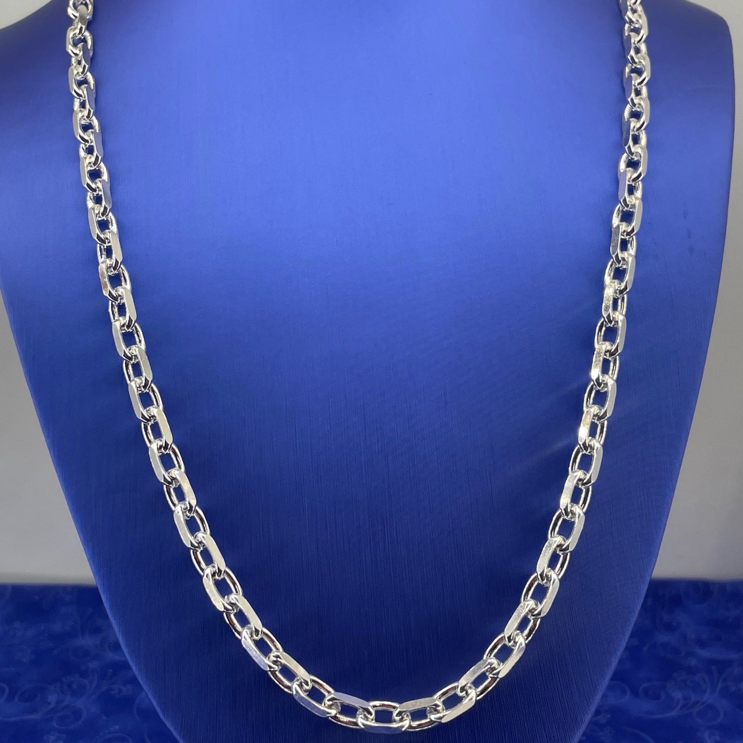 925 Sterling Silver Men’s 24” Anchor Style Necklace 51.00g 5.5MM2