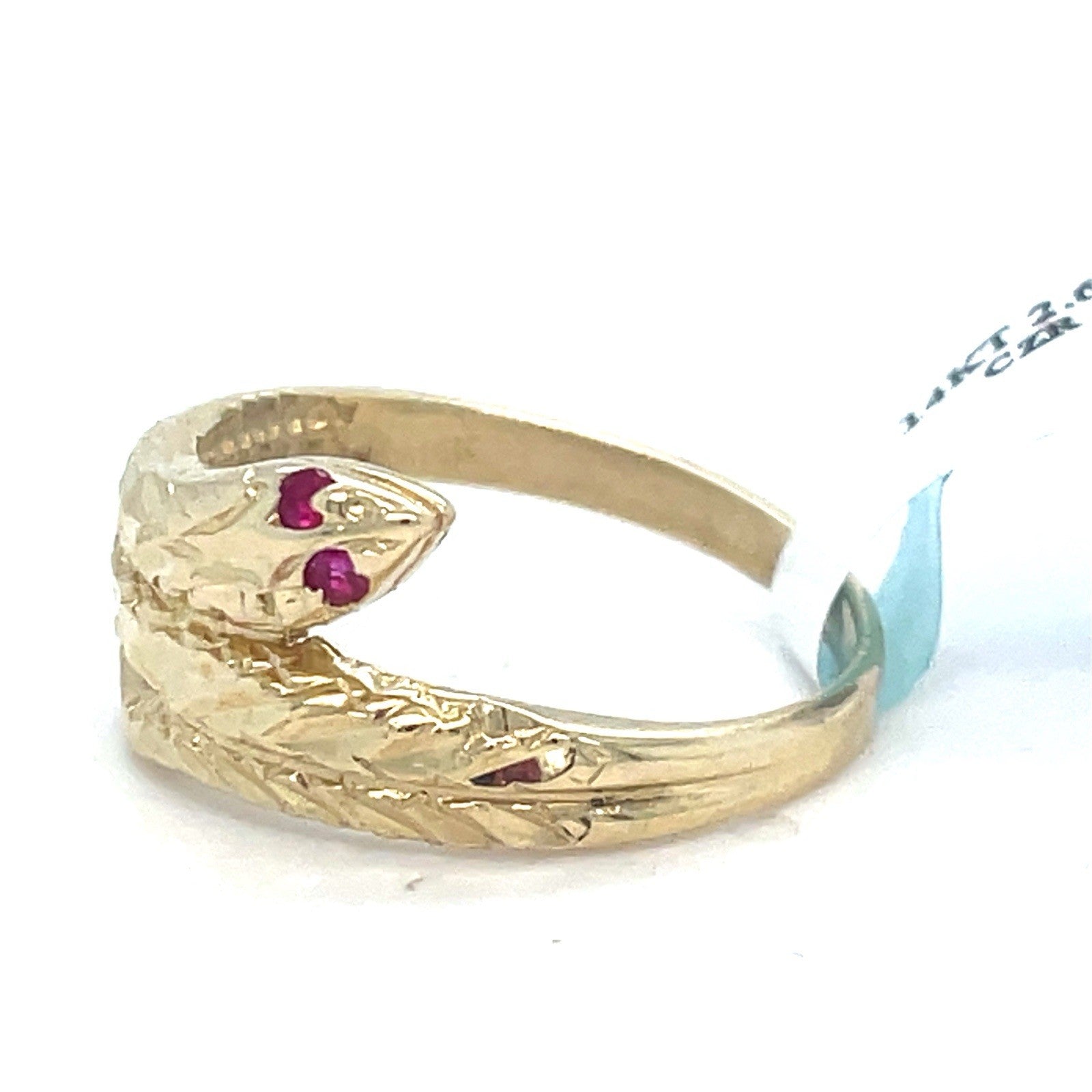 14K Yellow Gold Snake Ring 2.60g Size 7.251