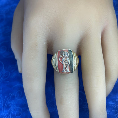 14k Tri Color Gold Santa Muerte Ring 6.00g Size 104
