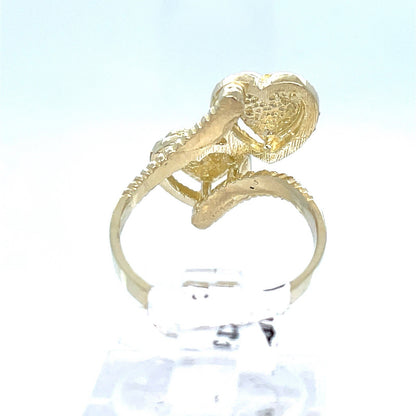 10k Yellow Gold Women’s Hearts Ring 3.76g Size 72