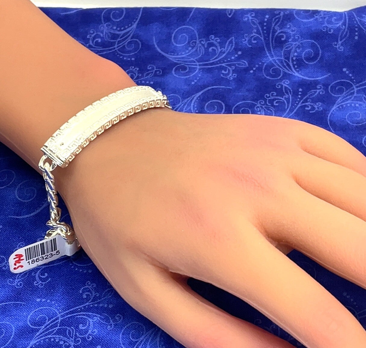 925 Sterling Silver 8.5” Satin Greek ID Cuban Bracelet 30.30g 10mm5