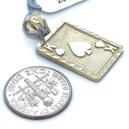 10k Yellow Gold King Of Spades Pendant 2.45g1