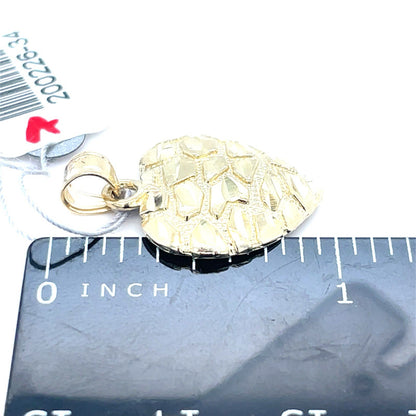 10K Yellow Gold Nugget Heart Pendant 2.80g2