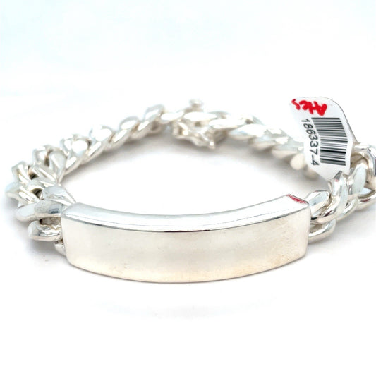 925 Sterling Silver 8.5” Men’s Polished ID Cuban Style Bracelet 54.70g 12.13 5.80