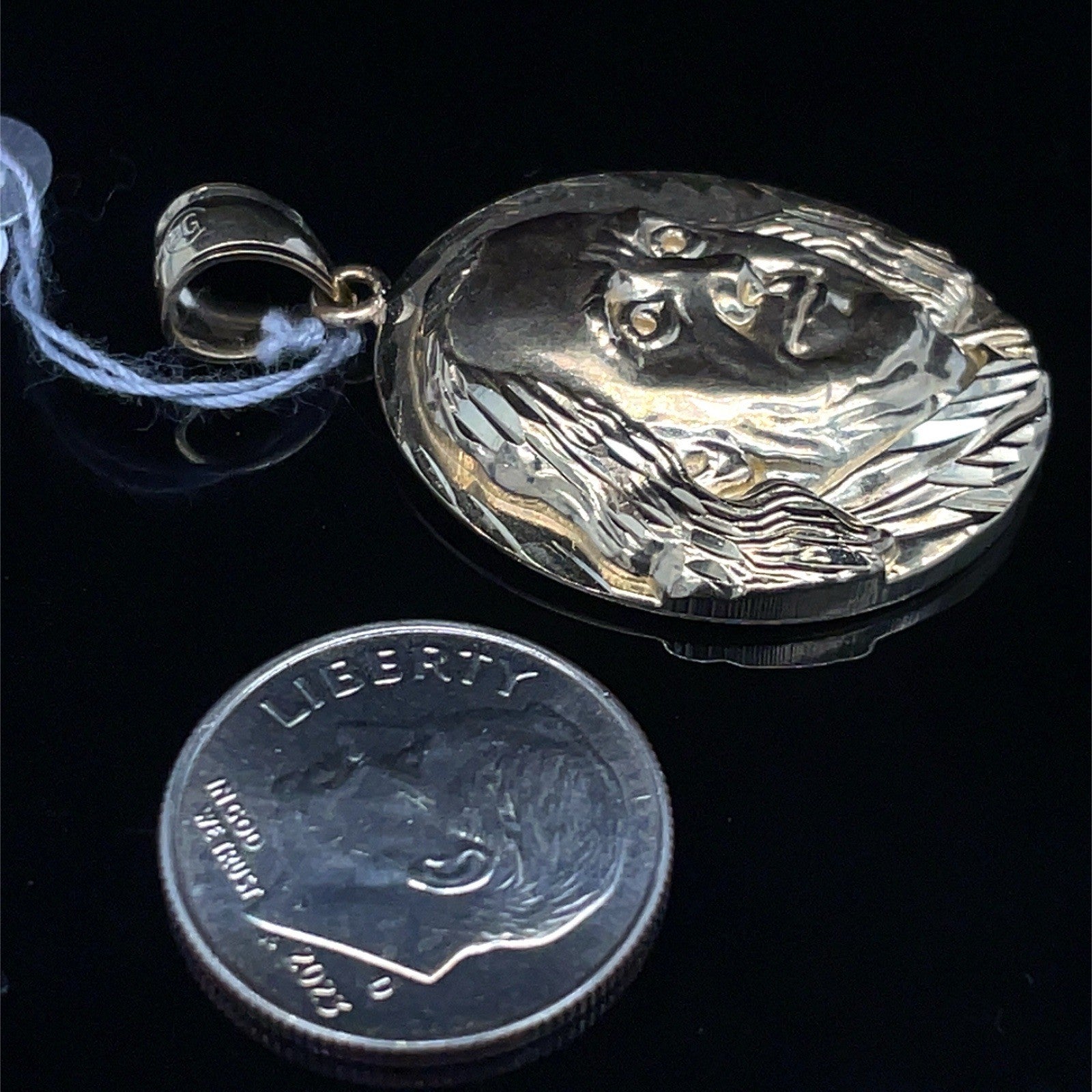 10k Yellow Gold Benjamin Franklin Round Pendant 2.95g2