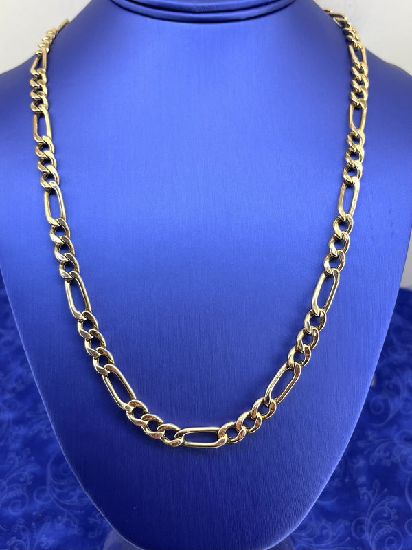 24” 10 karat Yellow gold hollow Figaro necklace 7.3 mm 19.9 g0
