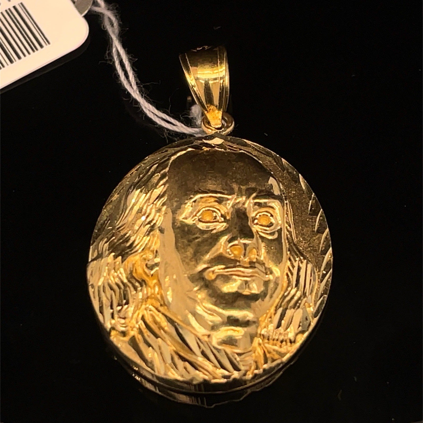 10k Yellow Gold Benjamin Franklin Round Pendant 2.95g1
