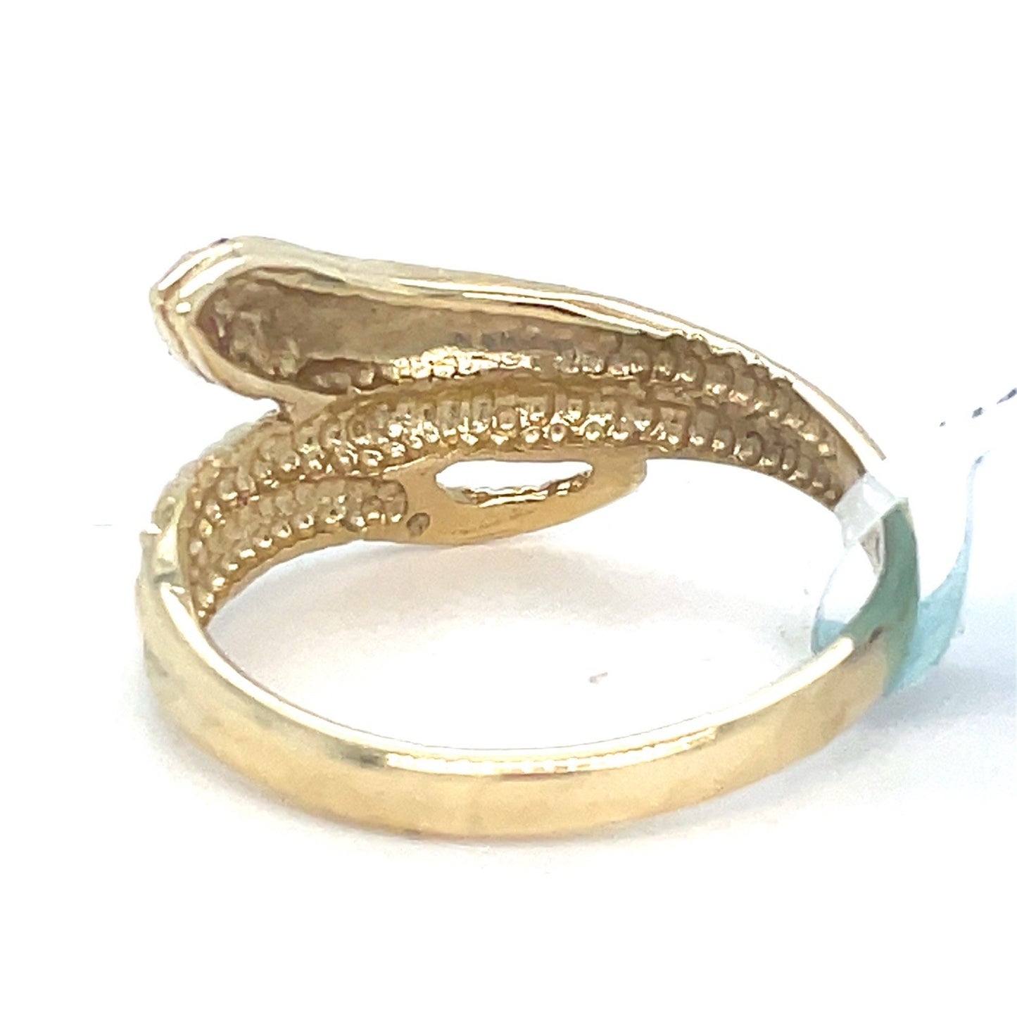 14K Yellow Gold Snake Ring 2.60g Size 7.252