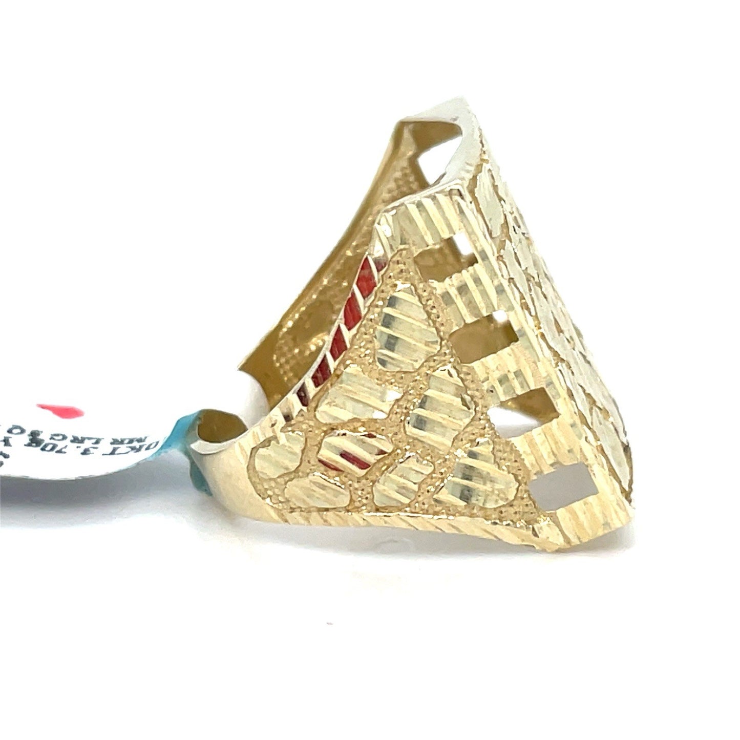 10k Yellow Gold Men’s Square Nugget Ring 3.70g Size 101