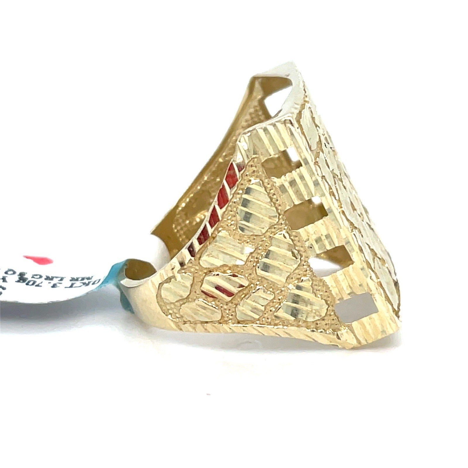 10k Yellow Gold Men’s Square Nugget Ring 3.70g Size 101