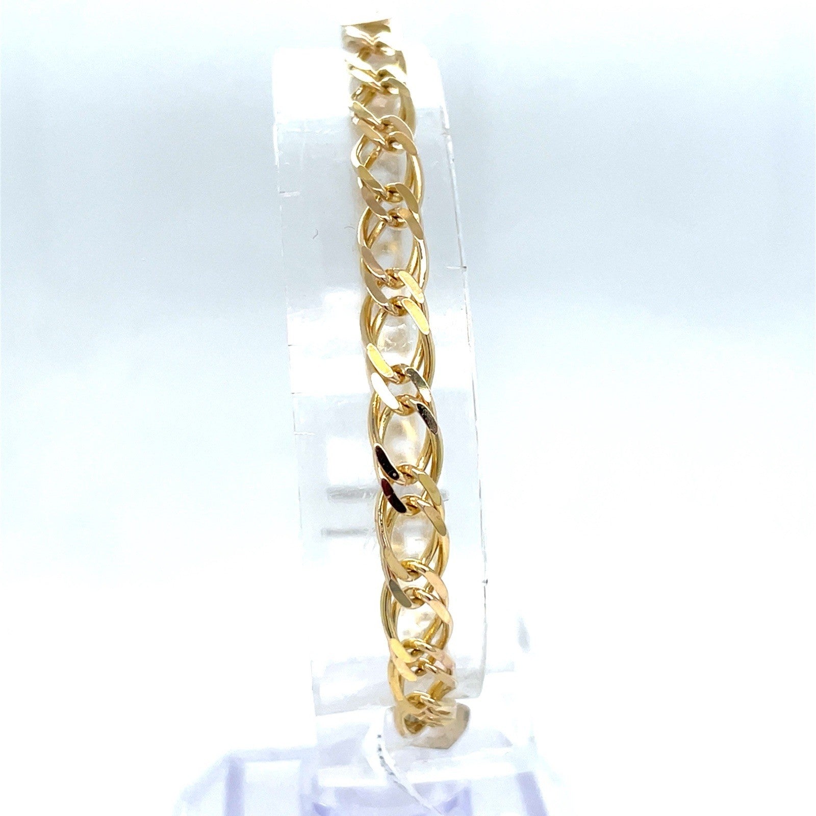 14K Yellow Gold 7” Double Ovals Bracelet 5.84g 4.8mm0
