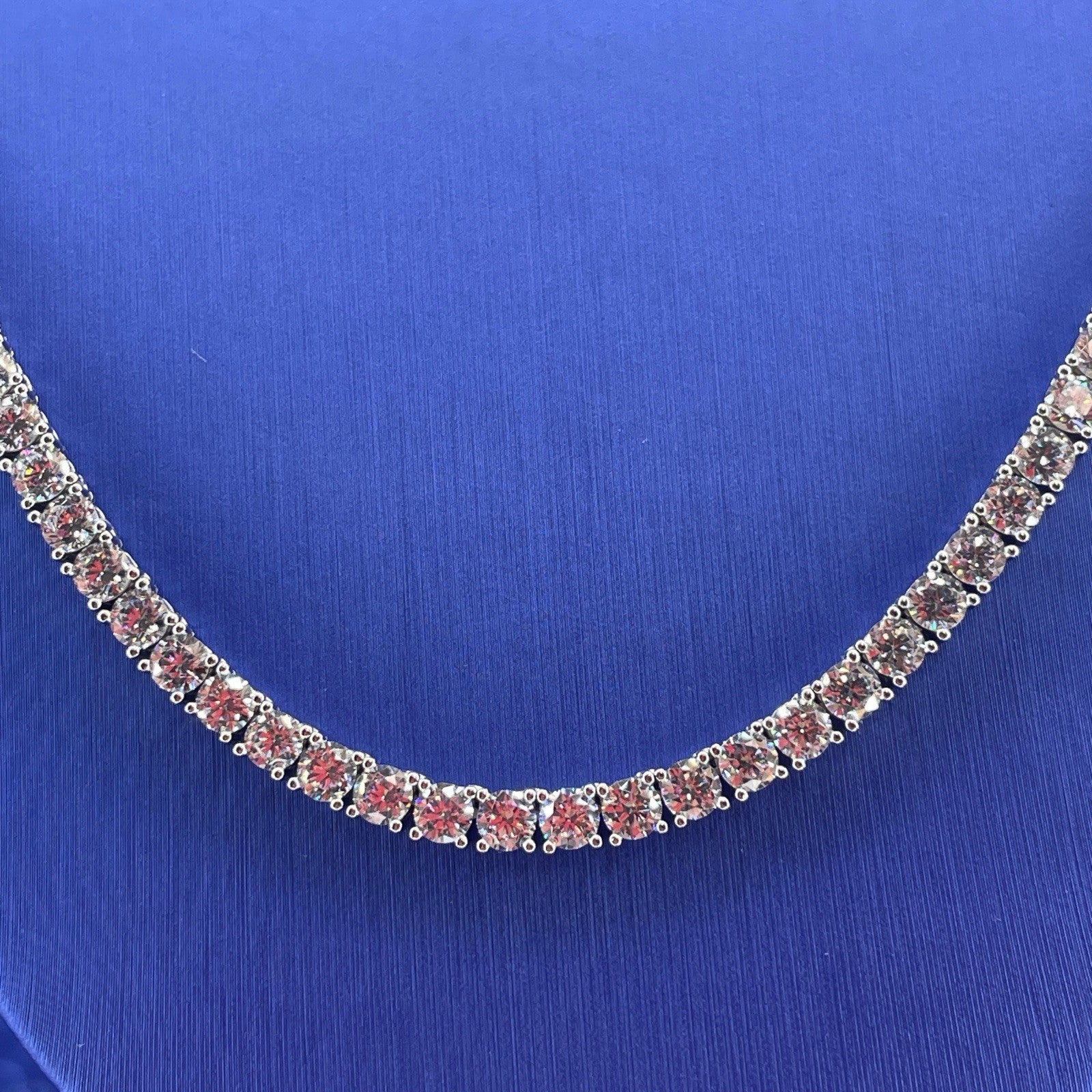 925 Sterling Silver CZ 24” Tennis Necklace 48.40g 4mm0