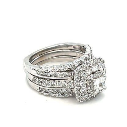 14K W/Gold Jacket Style Diamond Bridal Set Ring 10.30g 1.8CTW SI1 Clarity 6.751