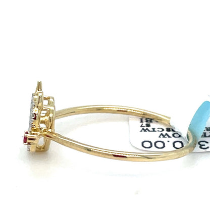 10k Yellow Gold Women’s Diamond Heart Ring 1.00g .08CTW Size 71