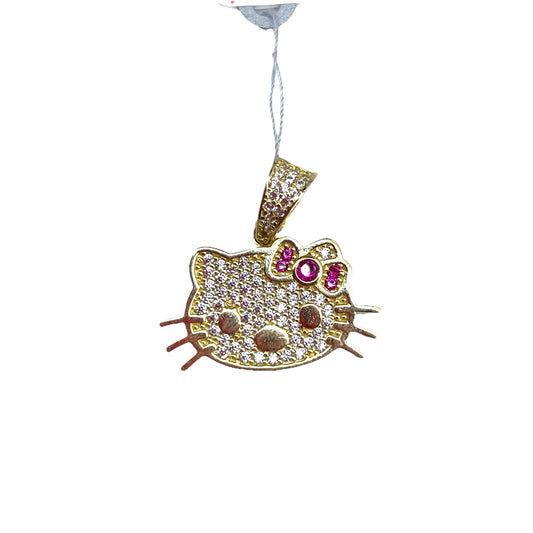 10k Yellow Gold Women’s CZ Hello Kitty Character Pendant 2.50g0
