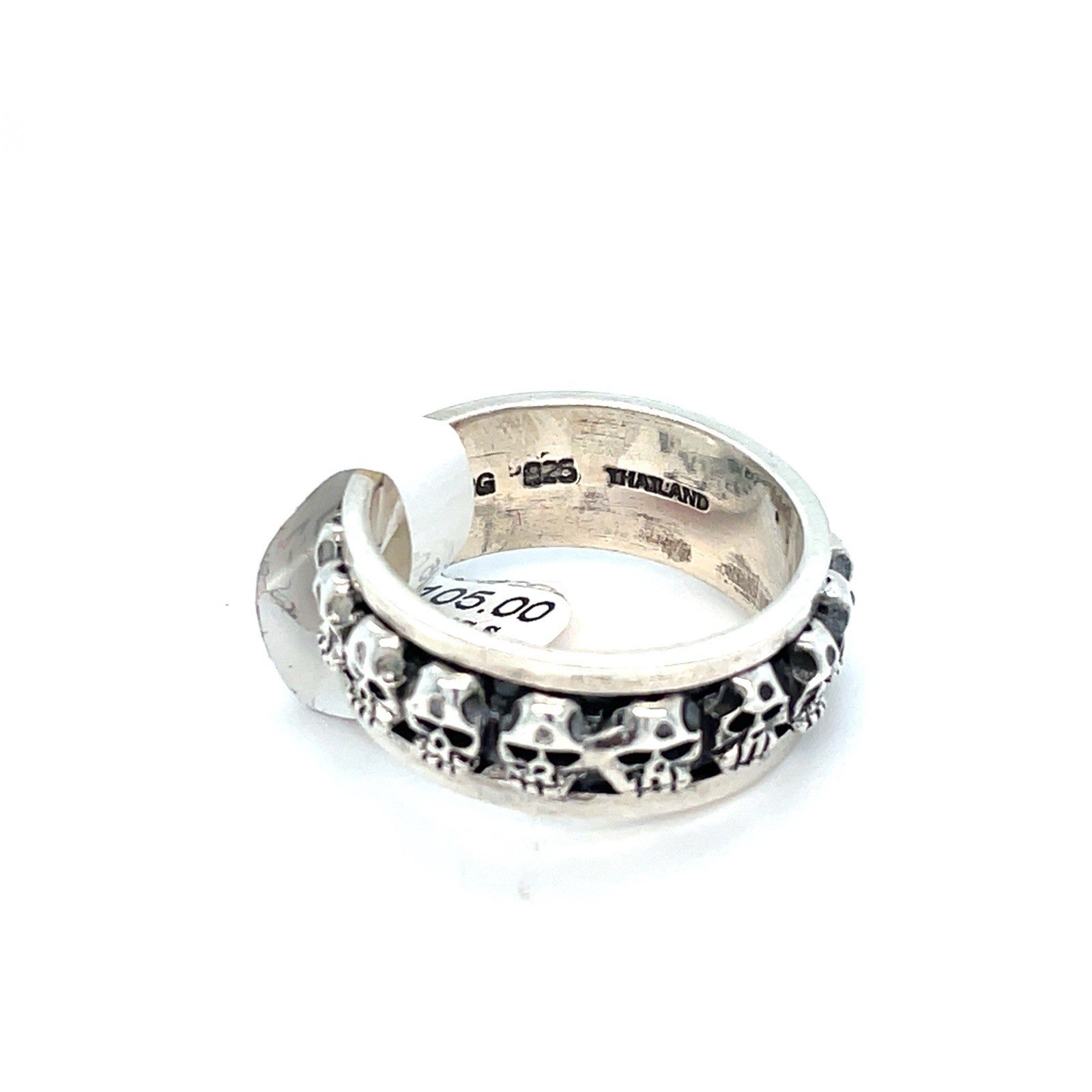 925 Sterling Silver Men’s Skulls Ring 9.40g Size 101