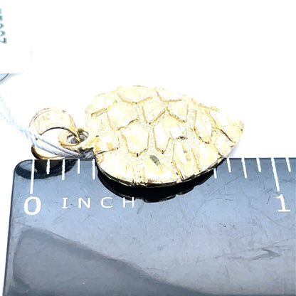 10k Yellow Gold Womens Nugget Heart Pendant 2.80g2