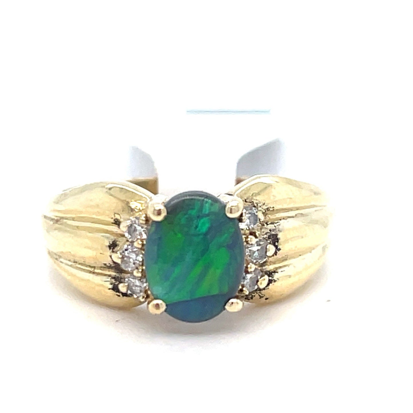 14k Yellow Gold Opal Ring 4.20g Size 5.50