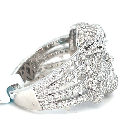 925 Sterling Silver Moissanite Jesus Ring 11.80g Size 10 2.56CTW1