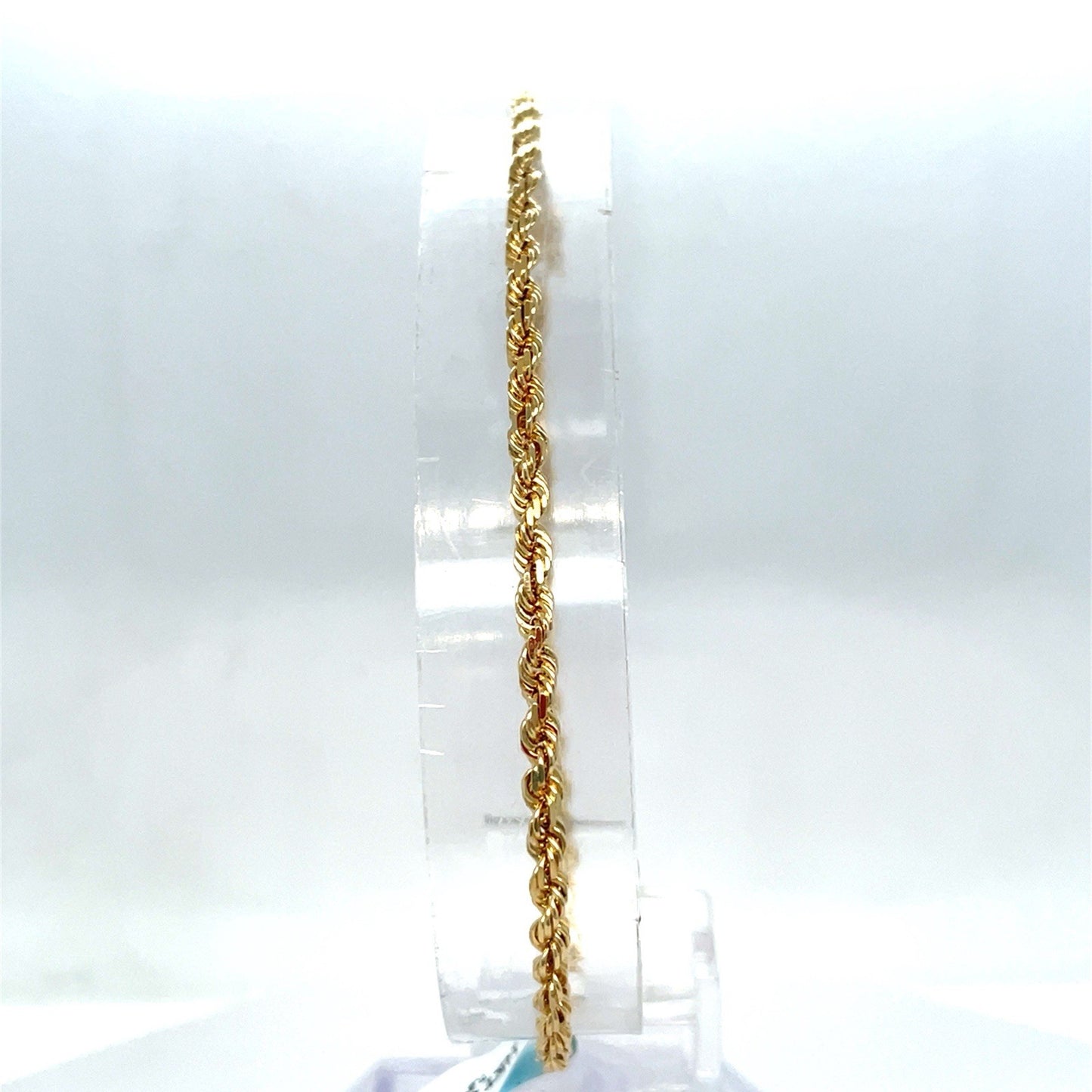 14k Yellow Gold 7.5” Solid Rope Bracelet 4.30g 2.5mm 0