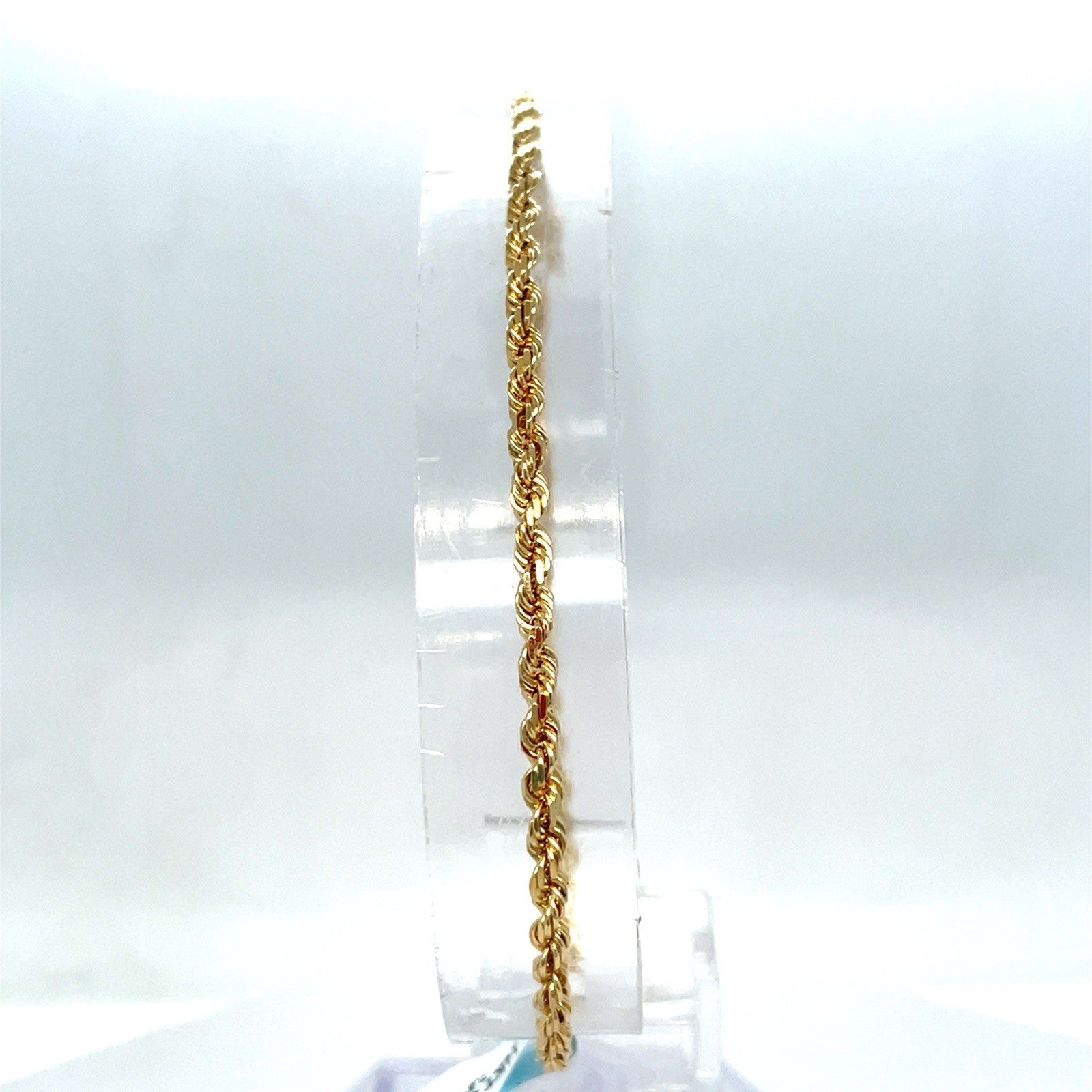 14k Yellow Gold 7.5” Solid Rope Bracelet 4.30g 2.5mm 0