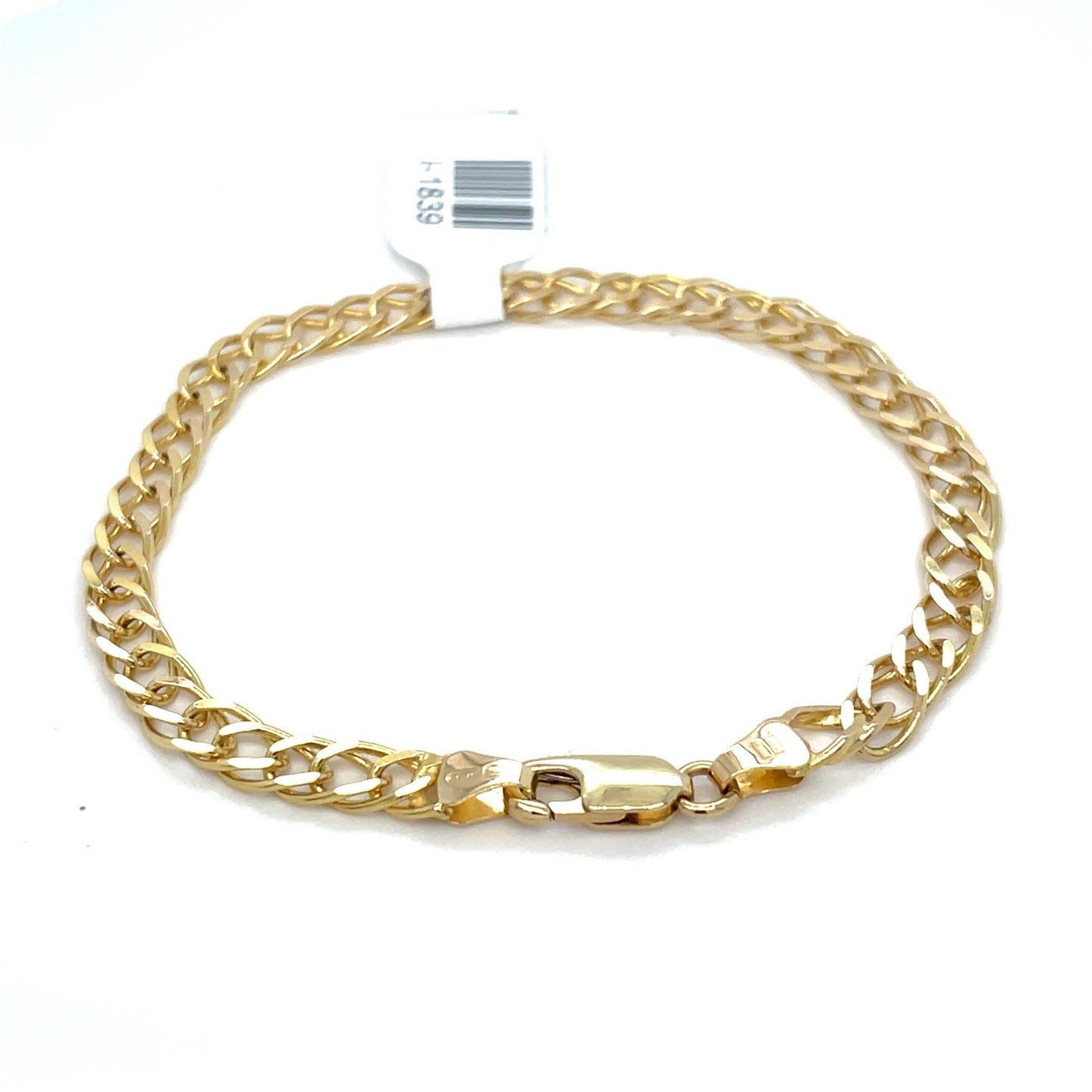 14K Yellow Gold 7” Double Ovals Bracelet 5.84g 4.8mm2