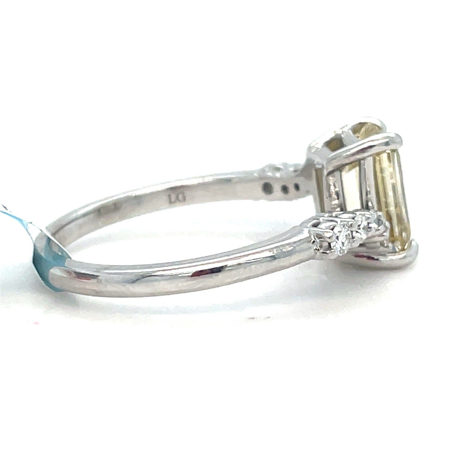 14k White Gold Women’s Yellow Lab Created Diamond Ring 3.60g Size 8 2CT1