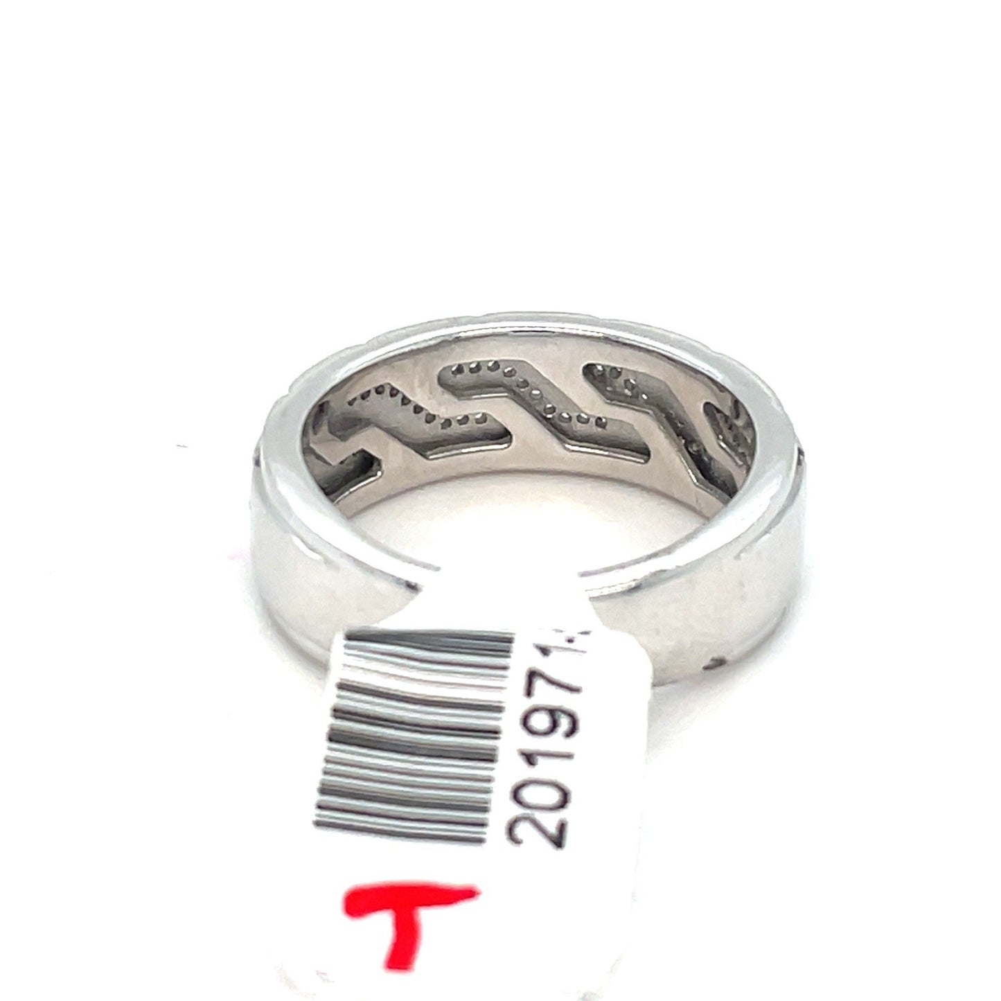 925 Sterling Silver Men’s Black Enamel Diamond Ring 7.70g .2CTW Size 102