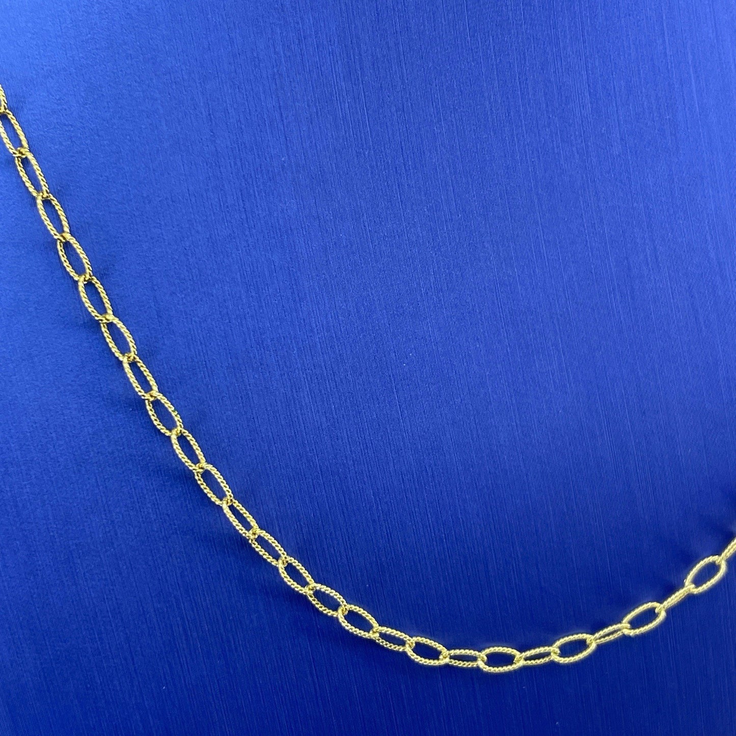 14K Yellow Gold 18” Beaded Oval Link Necklace 4.10g 2