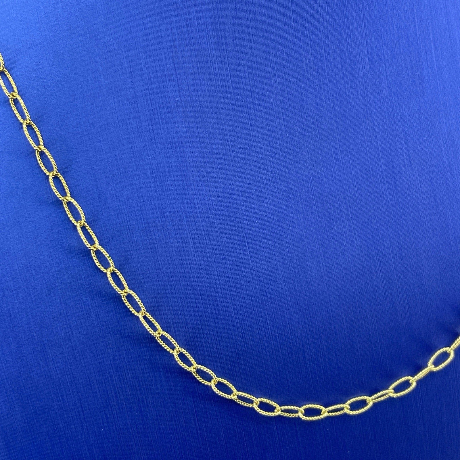 14K Yellow Gold 18” Beaded Oval Link Necklace 4.10g 2