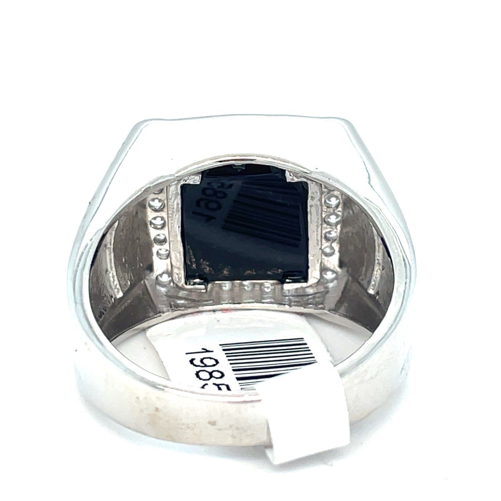 925 Sterling Silver Men’s CZ Square Black Onyx Ring 10.70g Size 112