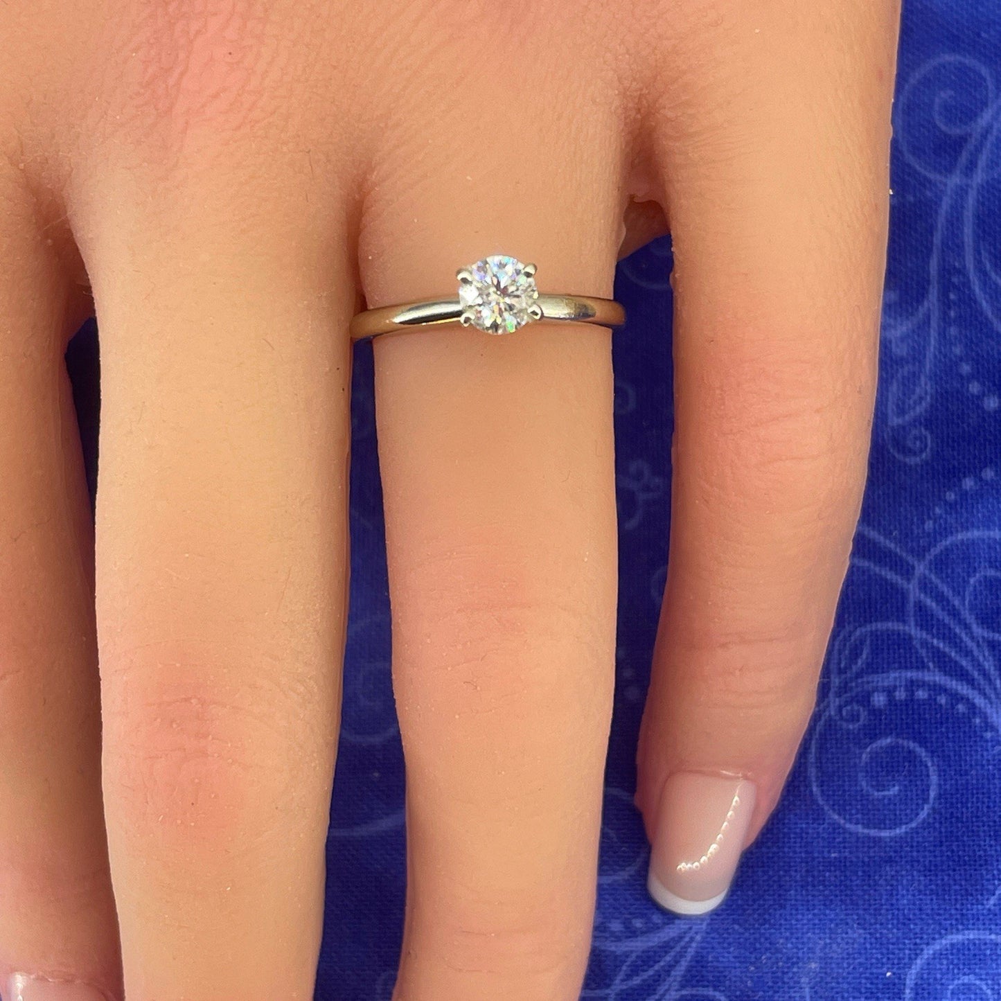 14k White Gold Women’s Solitaire Diamond Ring 1.80g Size 6.75 .46CTW H,I24