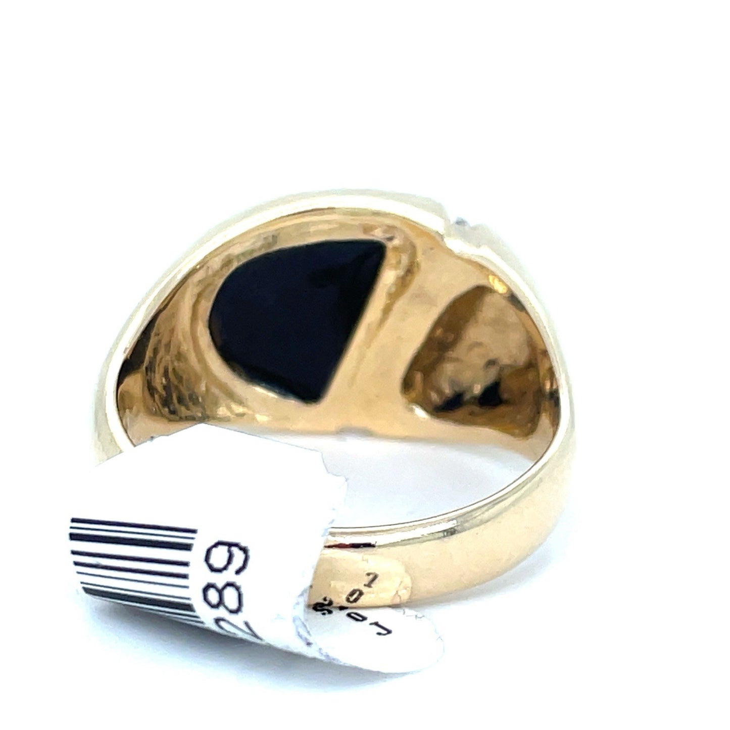 14k Yellow Gold Men’s Onyx Diamond Ring 8.75g .2CTW Size 103