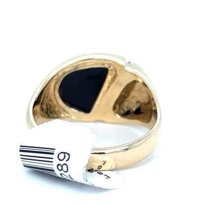 14k Yellow Gold Men’s Onyx Diamond Ring 8.75g .2CTW Size 103