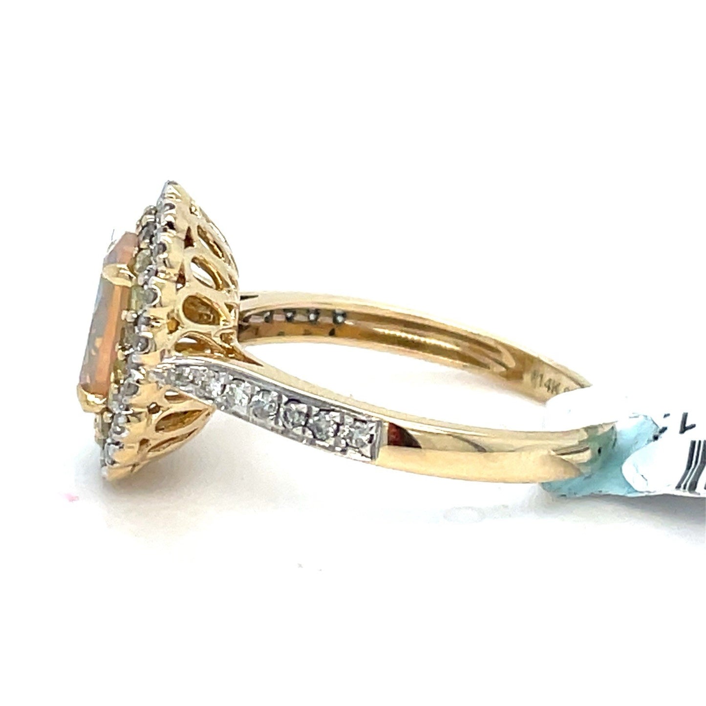 14k Yellow Gold Ethiopian Opal Diamond Ring 9.40g Size 81