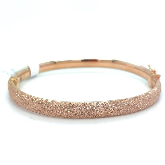 14K Rose Gold Women’s Sparkle Cut Bangle Bracelet 6.30g0
