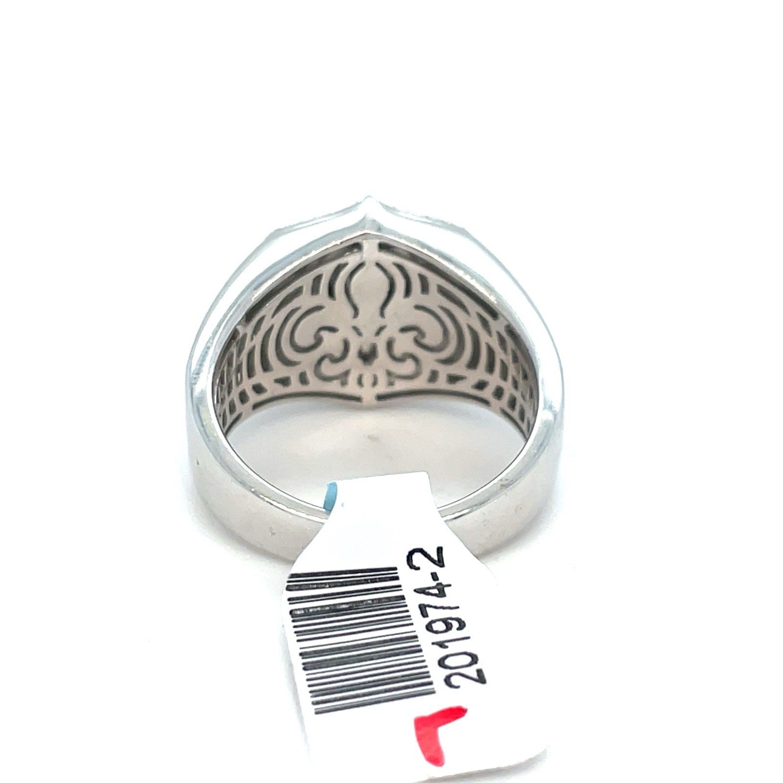 925 Sterling Silver Fluer De Lis Diamond Ring 11.90g .20CTW Size 103