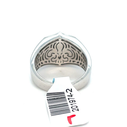 925 Sterling Silver Fluer De Lis Diamond Ring 11.90g .20CTW Size 103