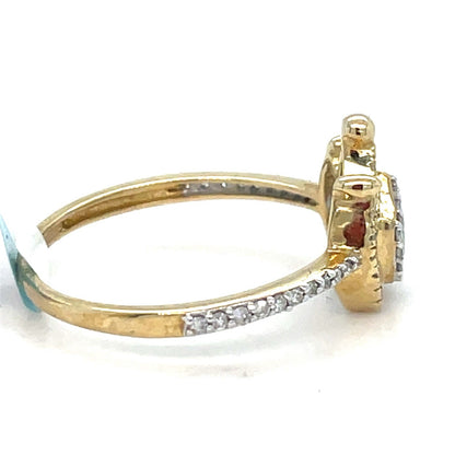 10k Two Tone Gold Women’s Diamond Crown Ring 1.80g .25CTW Size 7.51