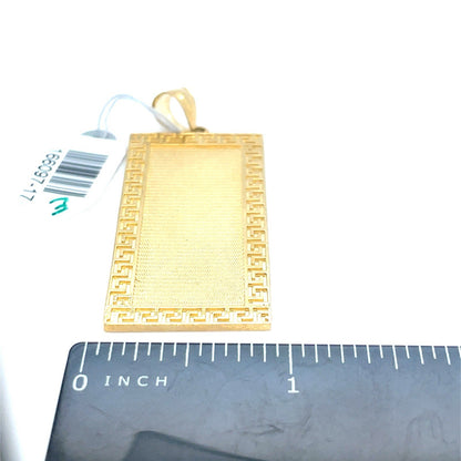 10k Yellow Gold Rectangle Versace Edge Pendant 7.30g 4