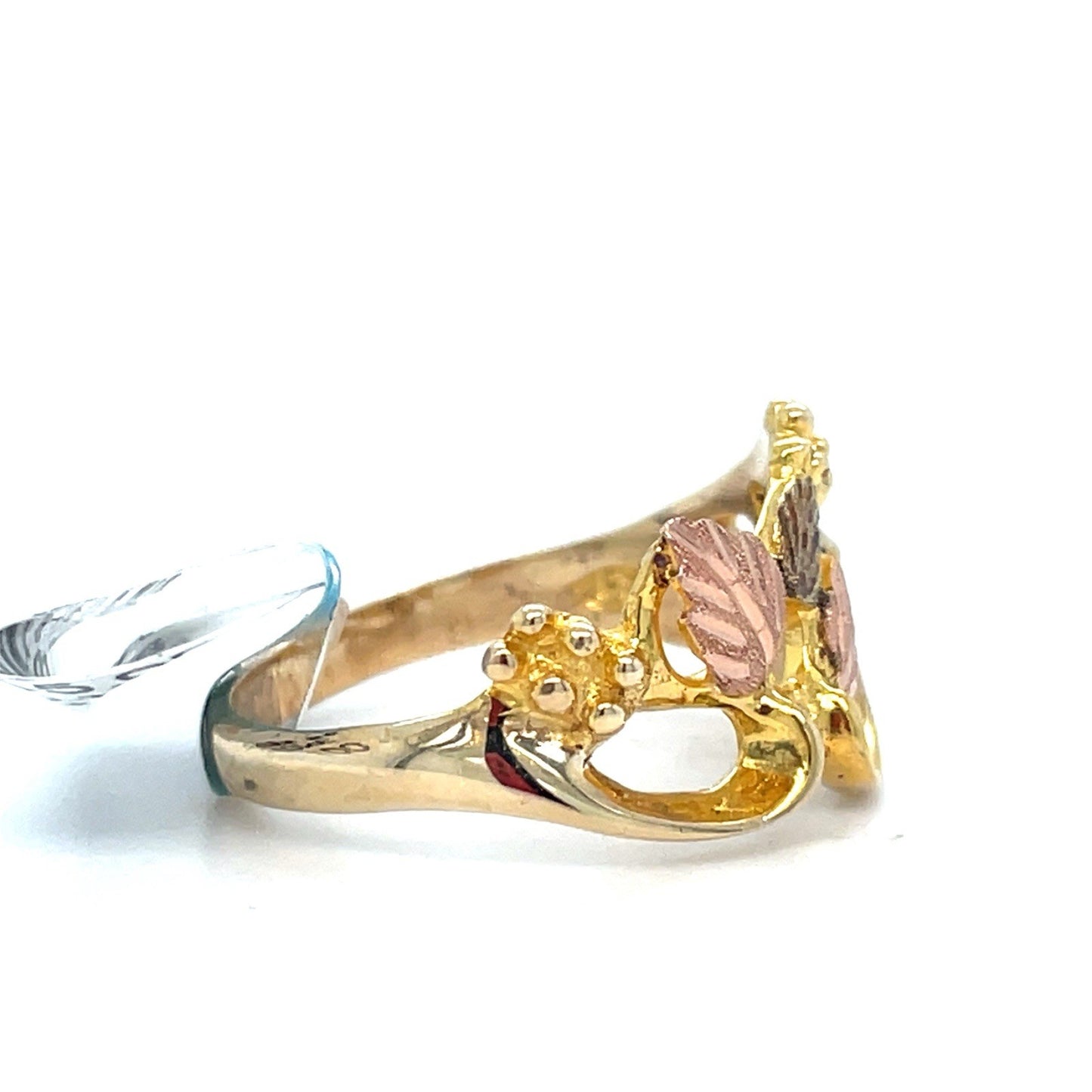 10k Two Tone Womens Leaves Ring 2.60g Size 61