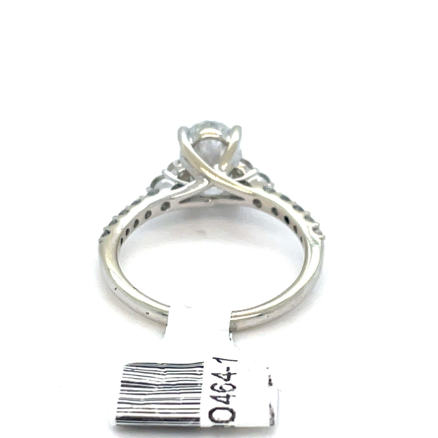 14K White Gold Oval Lab Diamond Ring 3.00g 2CTW Size 72