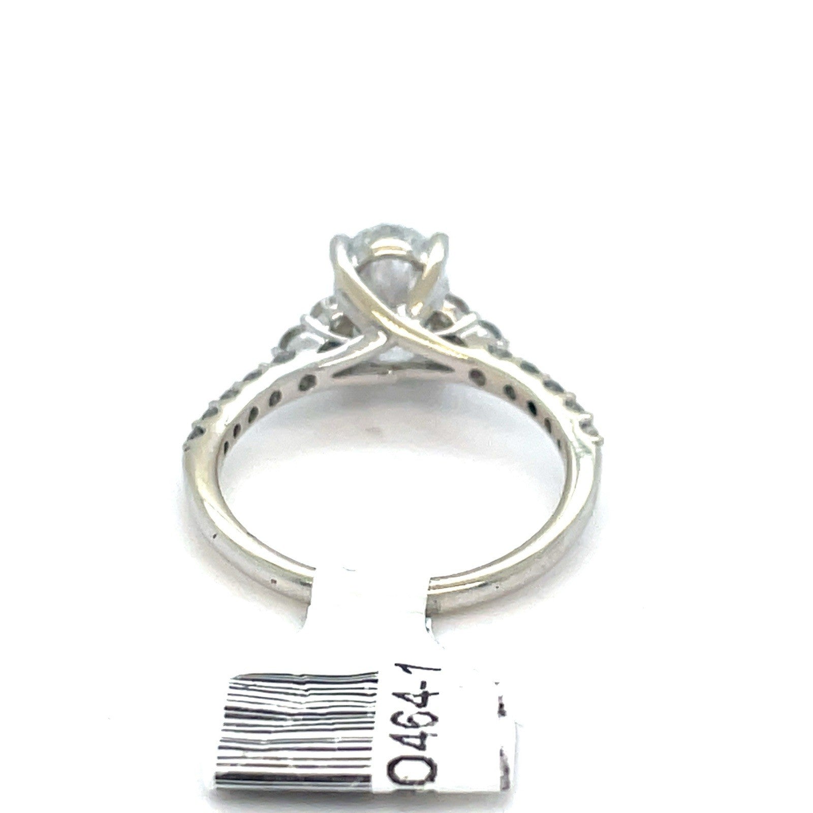 14K White Gold Oval Lab Diamond Ring 3.00g 2CTW Size 72