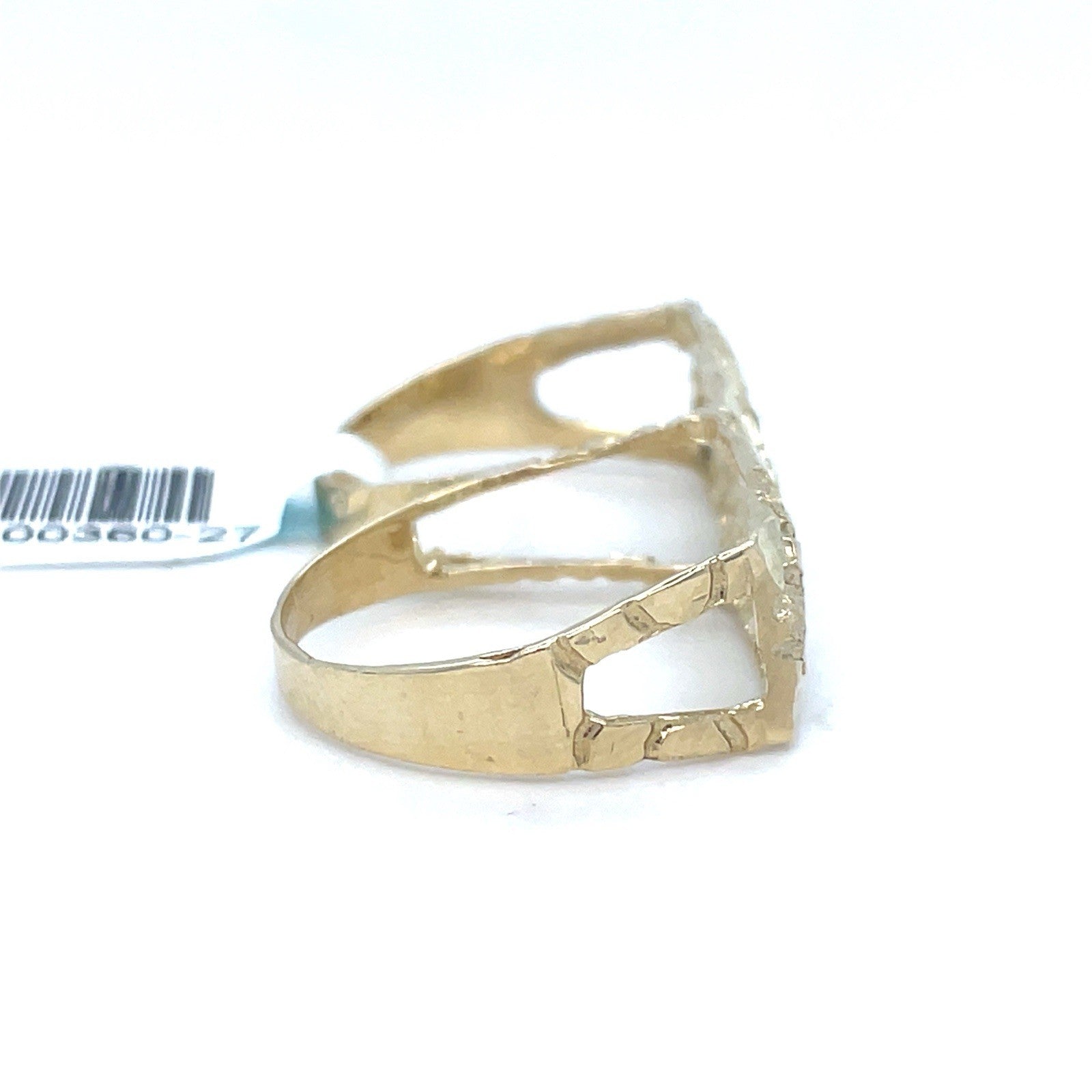 10k Yellow Gold 2 Finger Nugget Ring 5.56g Size 8.5/9.51