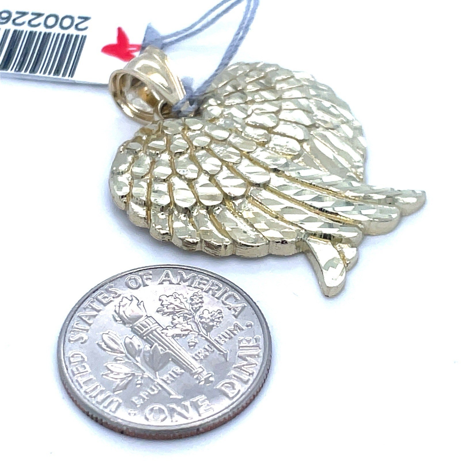 10k Yellow Gold Double Angel Wings Pendant 3.30g2