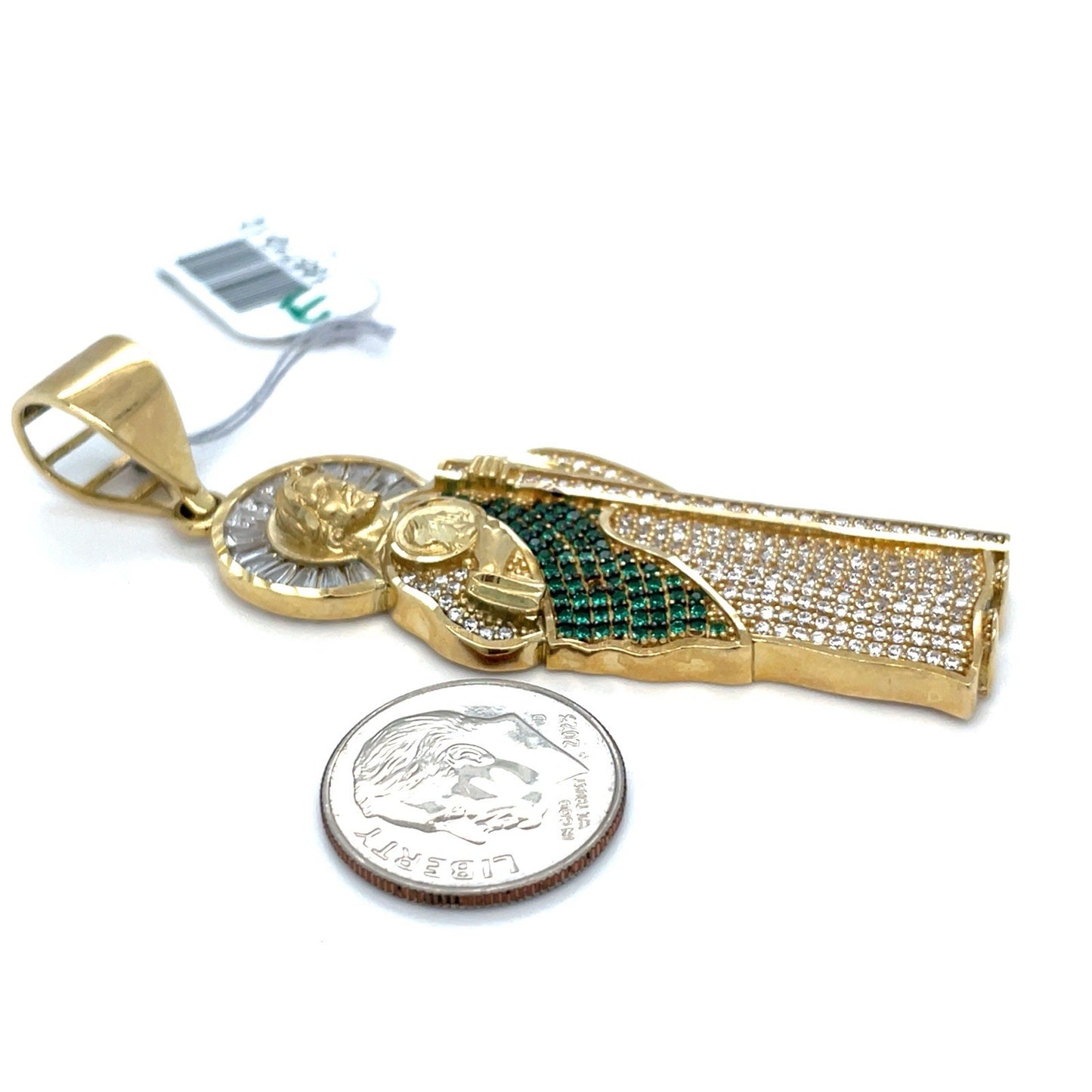 10k Yellow Gold CZ San Judas Pendant 9.70g2