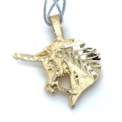 14k Yellow Gold Women’s Unicorn Pendant 0.90g 0