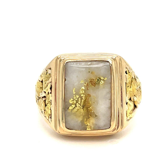 14k Yellow Gold Agate Ring 19.90g Size 12.50