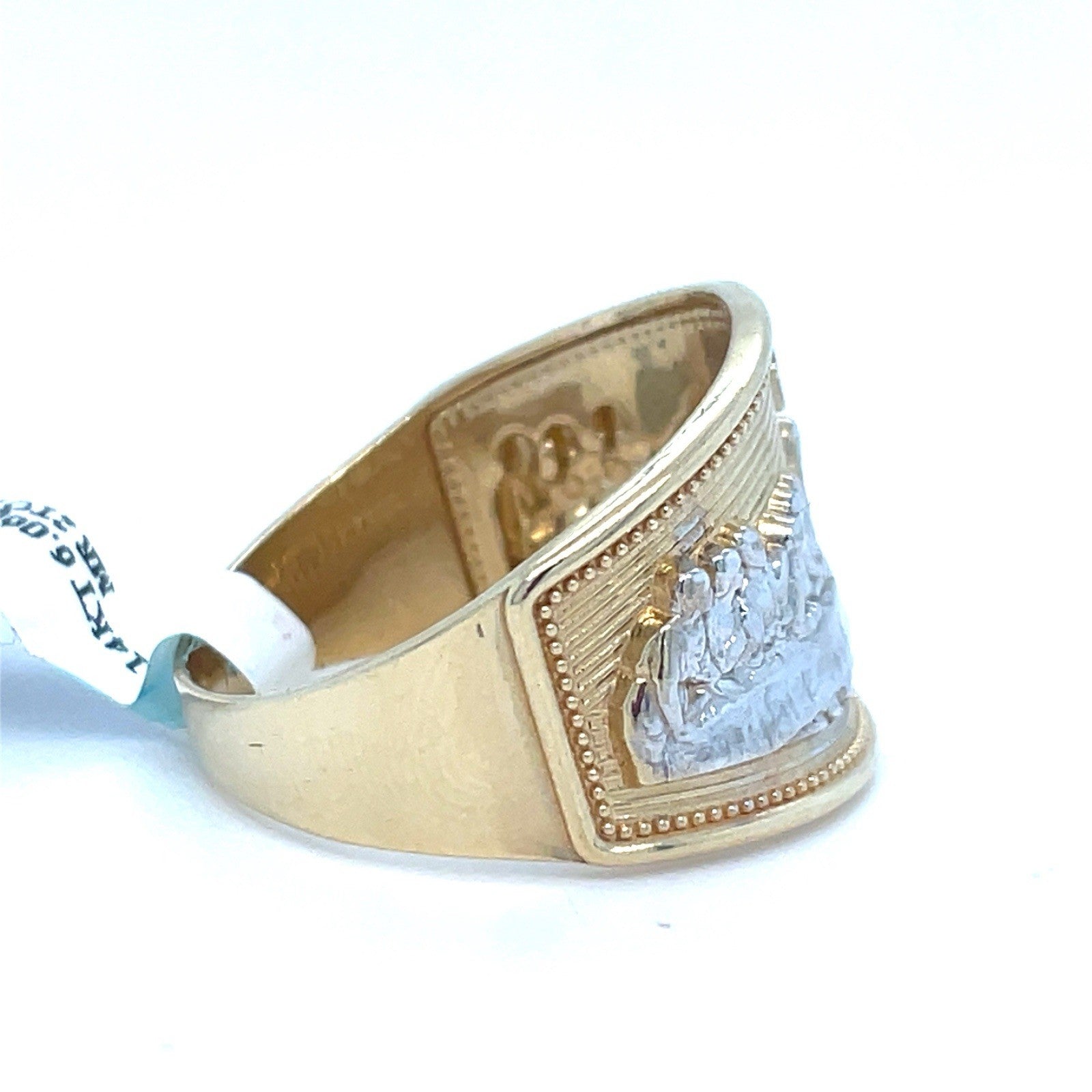 14k Two Tone Gold Men’s Last Supper Ring 6.06g Size 101